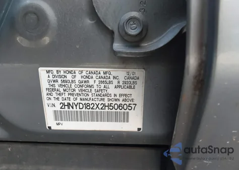 2002 Acura Mdx z USA, uszkodzony, nr VIN 2HNYD182X2H506057